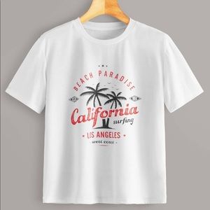 NWOT Romwe California Beach Graphic print T-Shirt